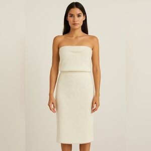 House of Harlow 1960 White Fuzzy Midi Skirt Size S $148 Retail